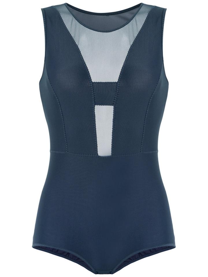 Panelled Bodysuit - Women - Polyamide/spandex/elastane - G, Blue, Polyamide/spandex/elastane, Giuliana Romanno