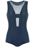 Panelled Bodysuit - Women - Polyamide/spandex/elastane - G, Blue, Polyamide/spandex/elastane, Giuliana Romanno