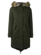 Moncler 'evanthia' Coat, Women's, Size: I, Green, Cotton/polyamide/feather Down/rabbit Fur