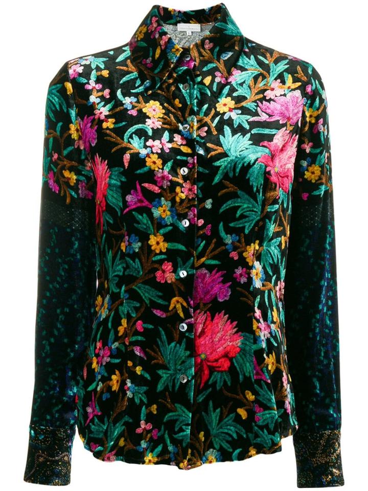 Pierre-louis Mascia Floral Embroidered Shirt - Black