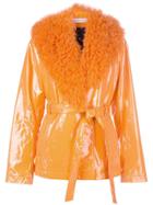 Saks Potts Belted Shearling Coat - Orange