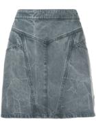 Givenchy Panelled Denim Mini Skirt - Grey