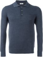 Fashion Clinic Lonsleeved Polo Shirt, Men's, Size: 56, Blue, Wool