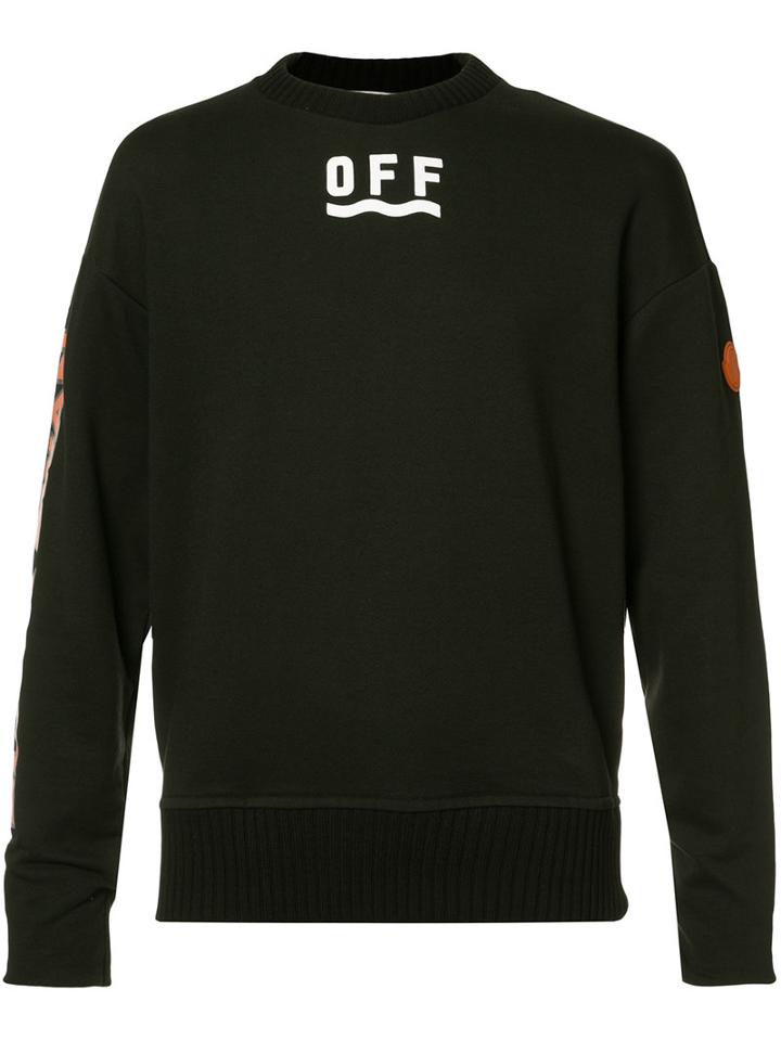 Moncler X Off-white Printed Sweatshirt, Men's, Size: Medium, Black, Cotton