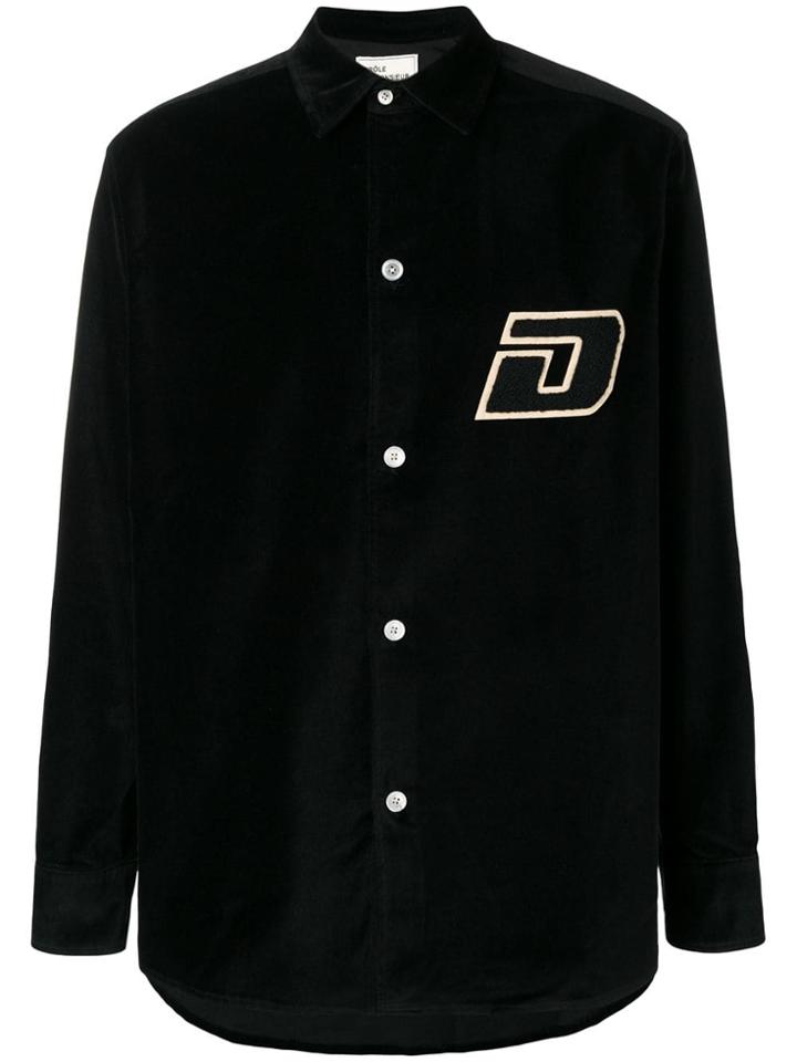 Drôle De Monsieur Velvet Button-down Shirt - Black