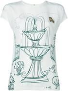Dolce & Gabbana Victorian Garden Print Top, Women's, Size: 36, White, Silk/crystal/glass/polyester