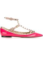 Valentino Garavani Rockstud Ballerinas, Women's, Size: 35, Pink/purple, Calf Leather/leather/metal Other
