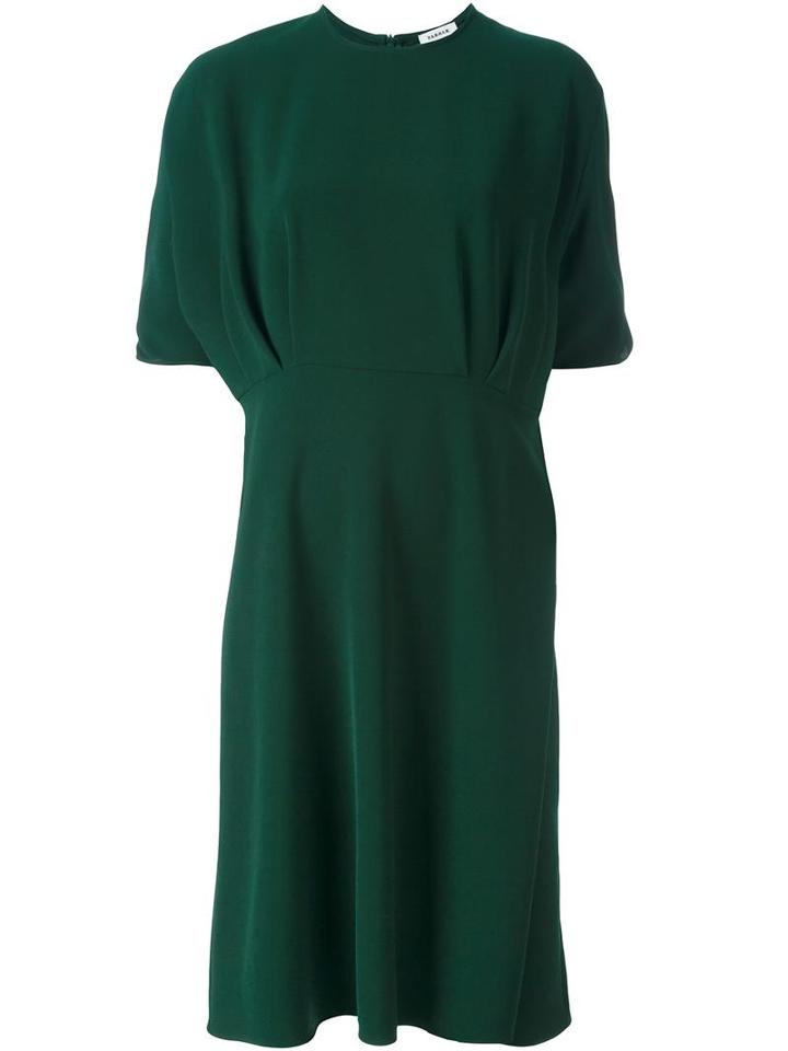 P.a.r.o.s.h. Pleated Puff Sleeve Dress, Women's, Size: Medium, Green, Polyester/spandex/elastane