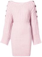Spencer Vladimir Cable Knit Sweater Dress - Pink & Purple