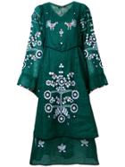 Vita Kin Flared Floral Dress - Green