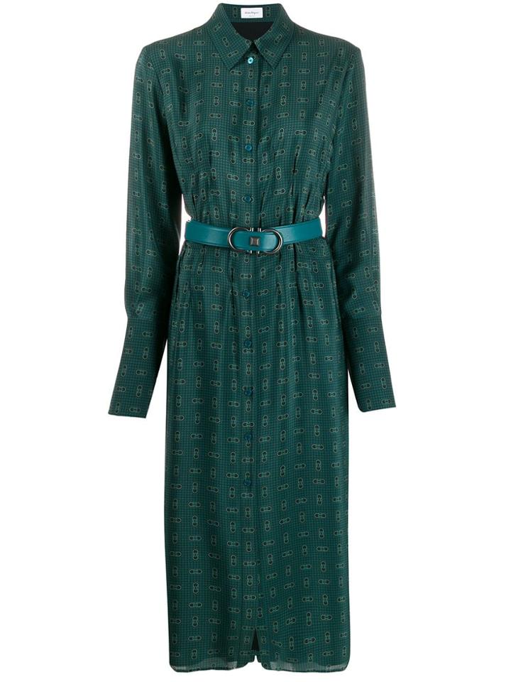 Salvatore Ferragamo Long Shirt Dress - Green