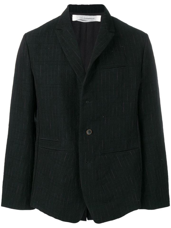 Individual Sentiments Striped Single-breasted Jacket - Black
