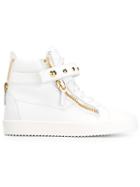 Giuseppe Zanotti Design Riley Hi-top Sneakers, Men's, Size: 39, White, Leather/rubber/metal Other