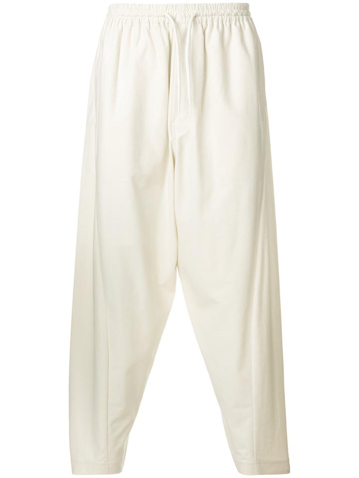 Y-3 Oversized Dropped Crotch Trousers - Nude & Neutrals