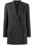 Miu Miu Double Breasted Wool Blazer - Grey