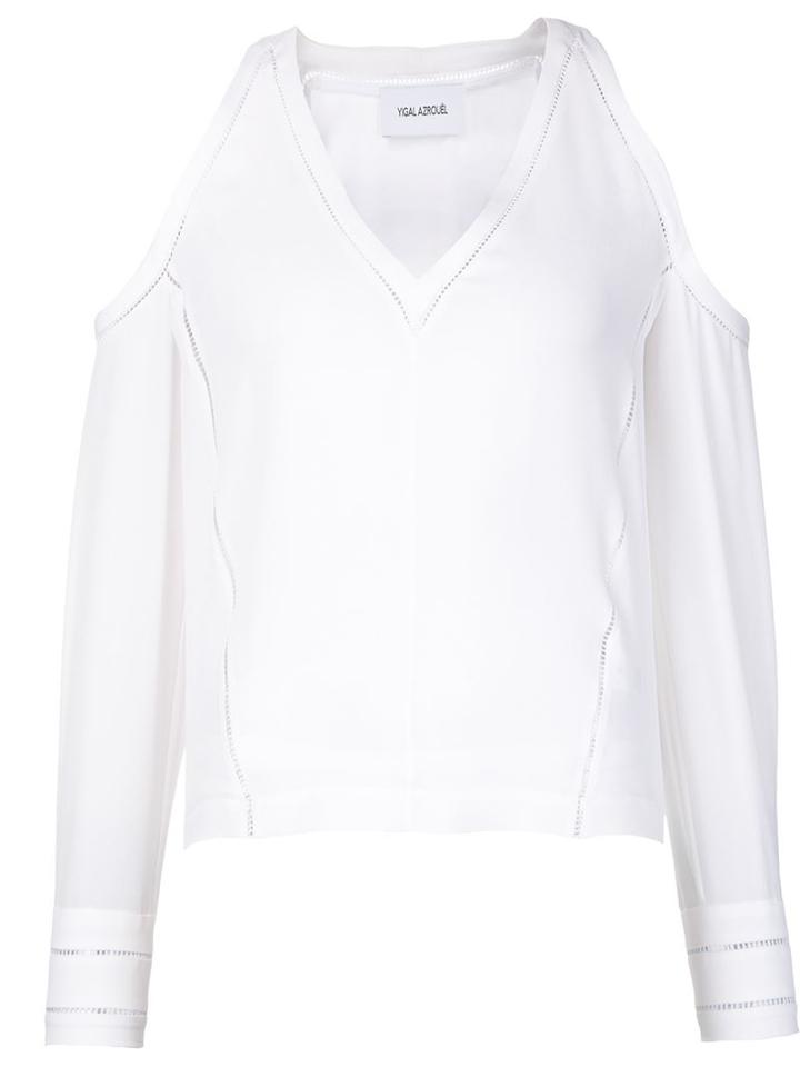 Yigal Azrouel Cut-out Shoulder Top, Women's, Size: 8, White, Silk