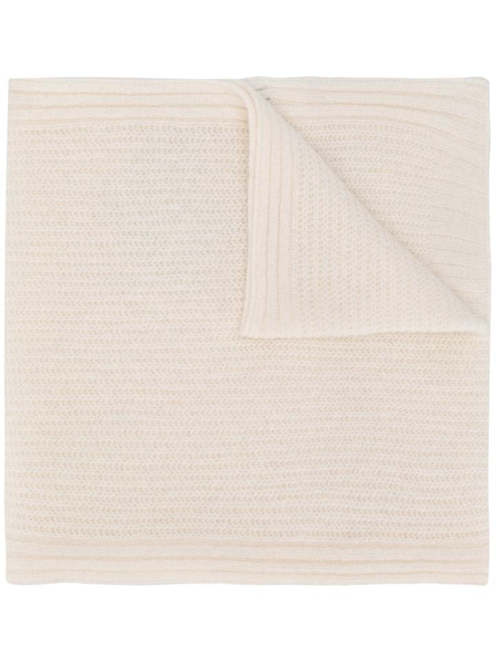 Max & Moi Cable Knit Scarf - White