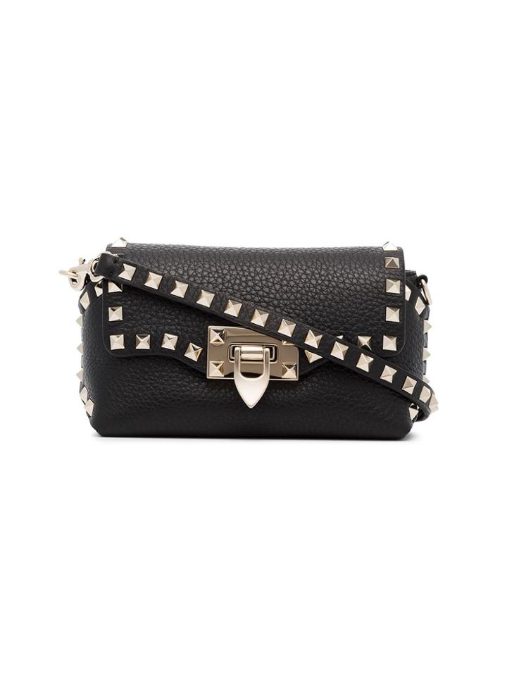 Valentino Garavani Rockstud Mini Leather Crossbody Bag - Black