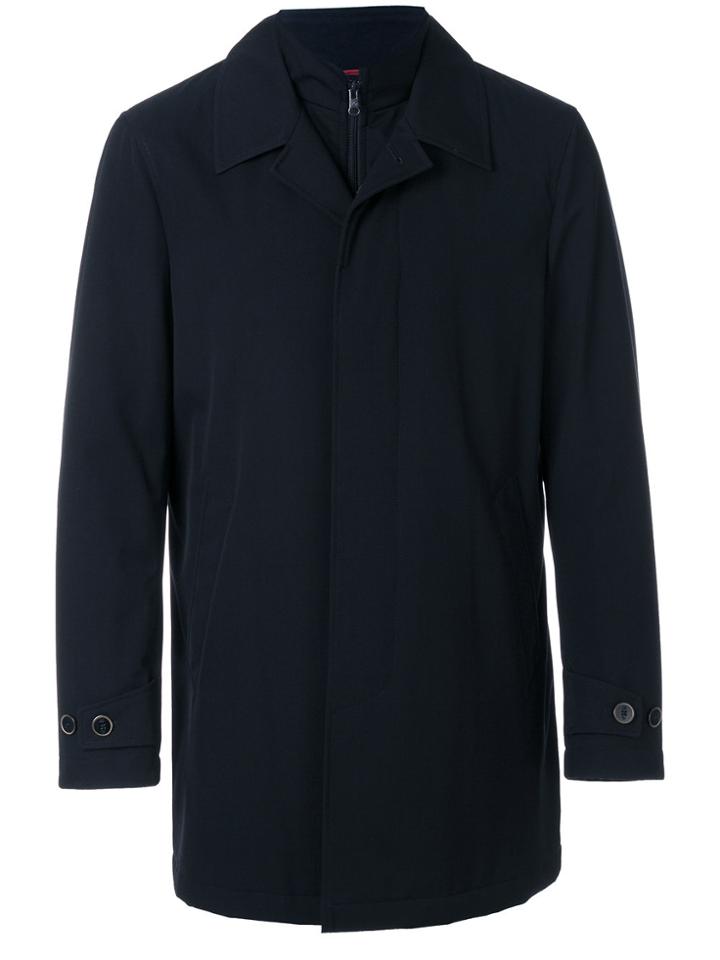 Fay Classic Tailored Coat - Blue