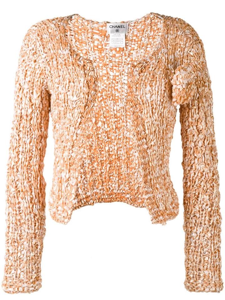 Chanel Pre-owned Woven Cropped Jacket - Neutrals