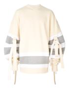 Y / Project Oversized Tie Detail Striped Sweater - Multicolour