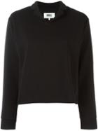 Mm6 Maison Margiela Longsleeved Polo Shirt, Women's, Size: Large, Black, Polyester/spandex/elastane
