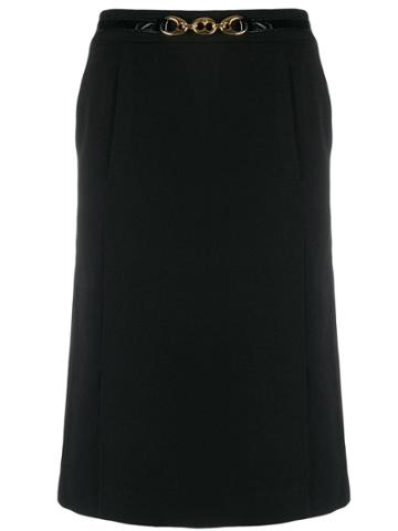 Céline Vintage High Rise A-line Skirt - Black