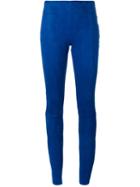 Haider Ackermann Elastic Waistband Leggings, Women's, Size: 38, Blue, Cotton/leather/spandex/elastane