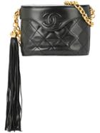 Chanel Vintage Fringe Cc Shoulder Binocular Bag - Black