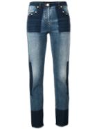Versace Bleached Pattern Slim Jeans, Women's, Size: 29, Blue, Cotton/spandex/elastane