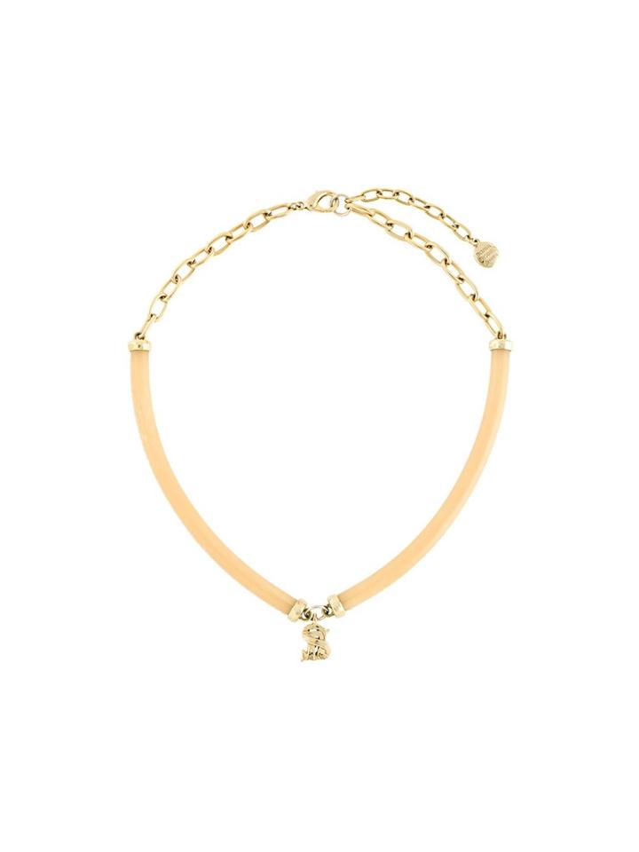 Sonia Rykiel Vintage Initial Pendant Necklace - Nude & Neutrals