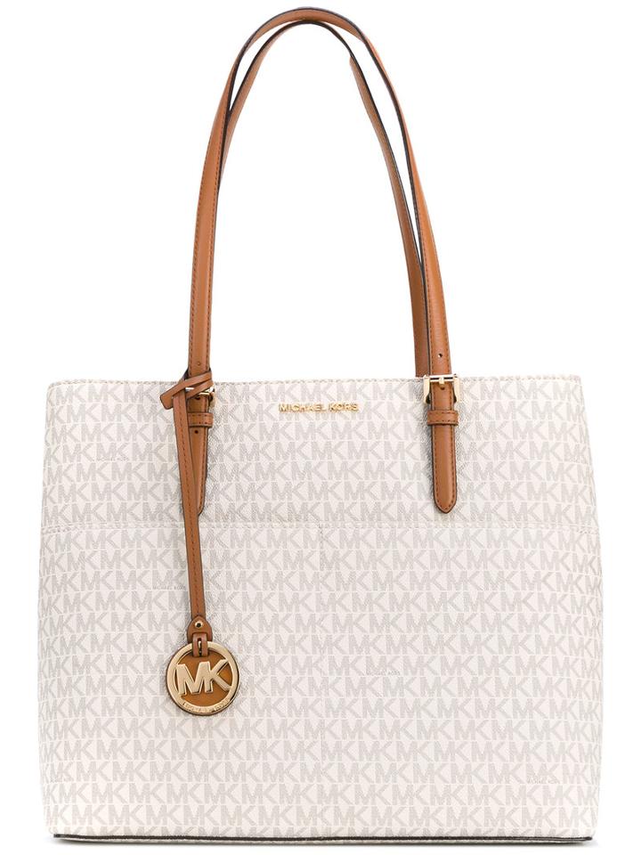 Michael Michael Kors - Monogram Shopper Tote - Women - Calf Leather - One Size, Nude/neutrals, Calf Leather