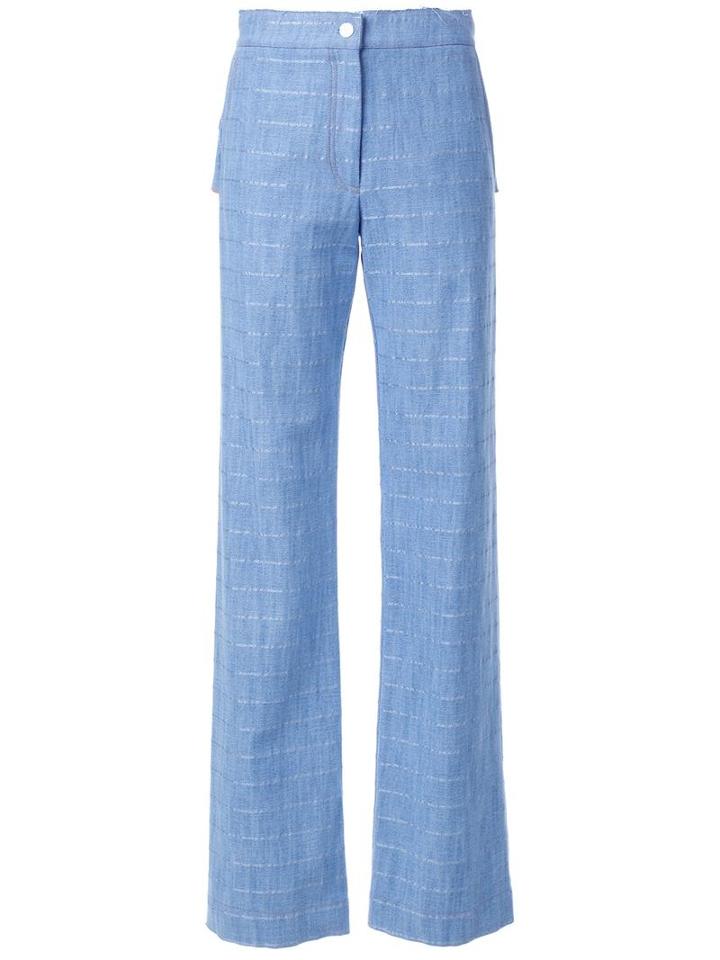 Manning Cartell Striped Tailored Trousers, Women's, Size: 8, Blue, Cotton