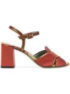 Paola D'arcano Crossover Strap Sandals - Red