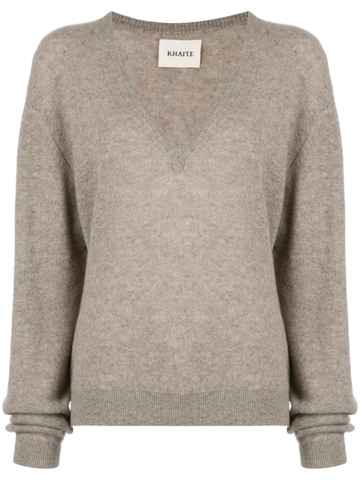 Khaite V-neck Jumper - Grey