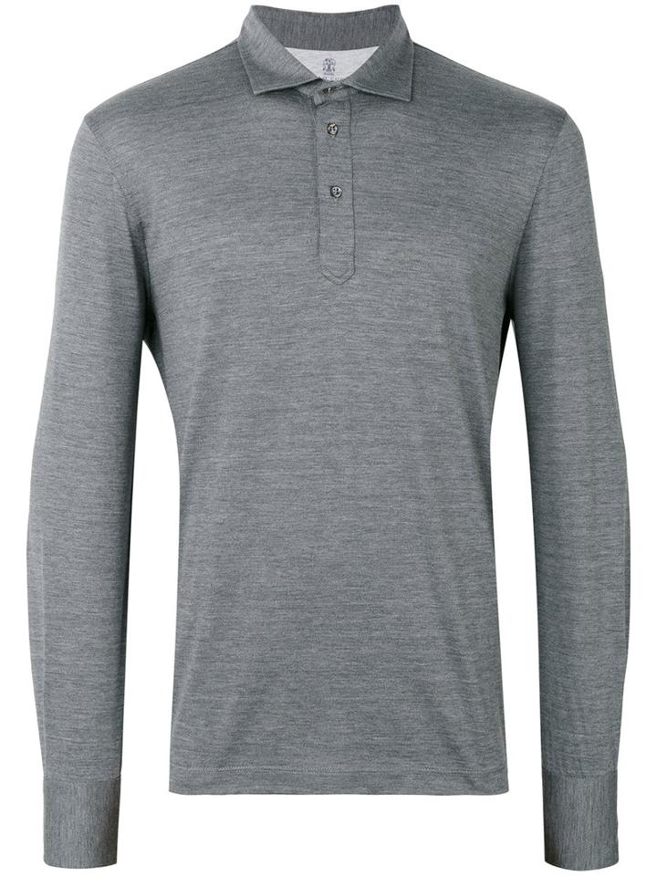 Brunello Cucinelli - Classic Polo Top - Men - Silk/cotton - Xxl, Grey, Silk/cotton