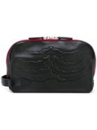 Alexander Mcqueen Rib Cage Wash Bag, Black, Leather