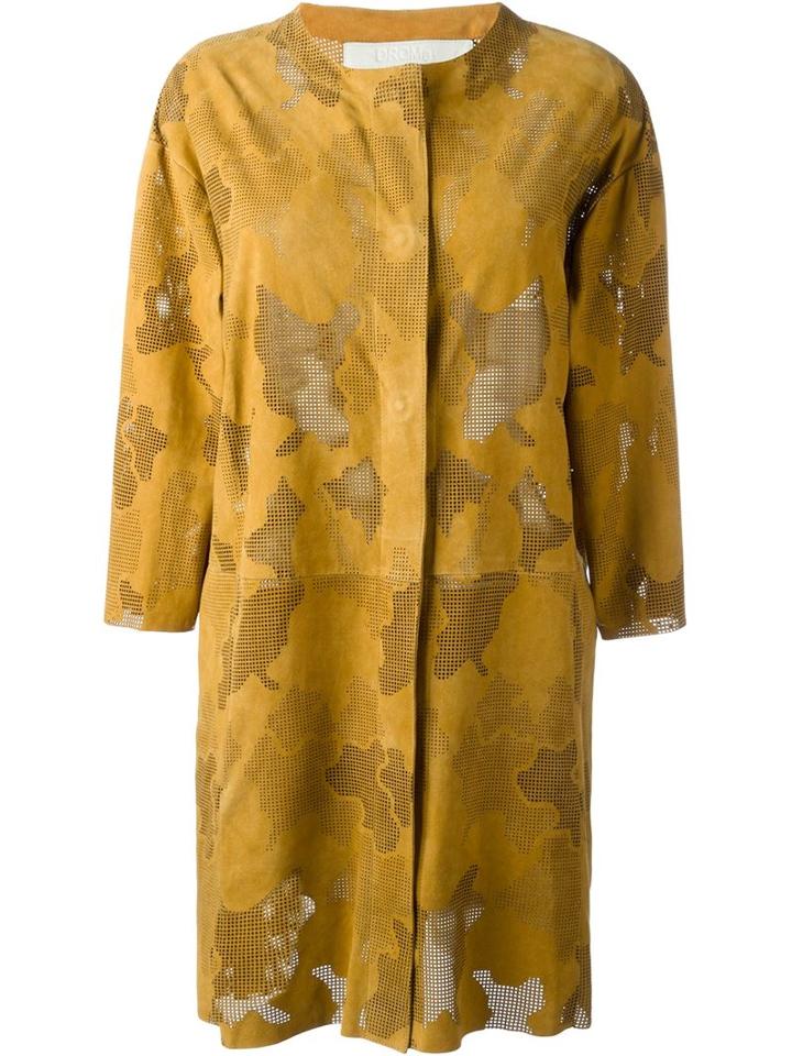 Drome Perforated Coat, Women's, Size: L, Yellow/orange, Goat Skin