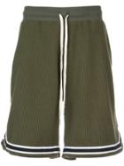 John Elliott Striped Trim Track Shorts - Green