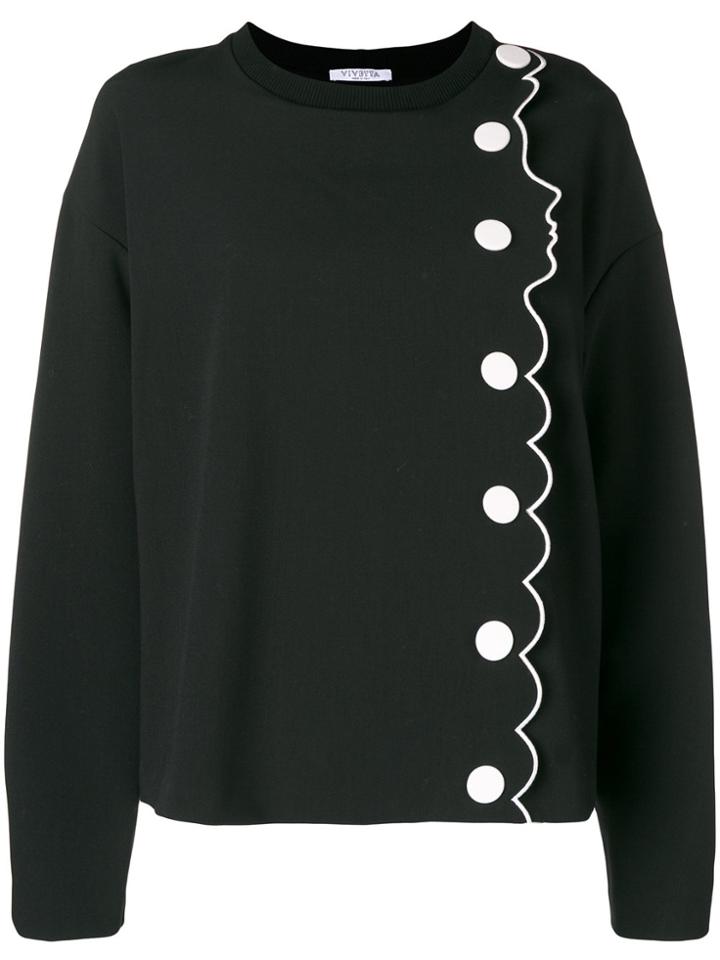 Vivetta Button Detail Sweatshirt - Black