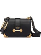 Prada Cahier Large Leather Bag - Black