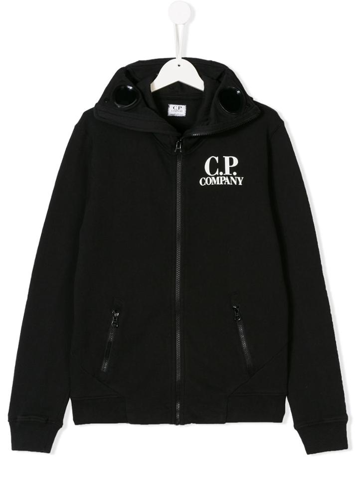 Cp Company Kids Teen Lens Detail Hoodie - Black