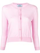 Prada Button Up Cardigan, Women's, Size: 40, Pink/purple, Wool