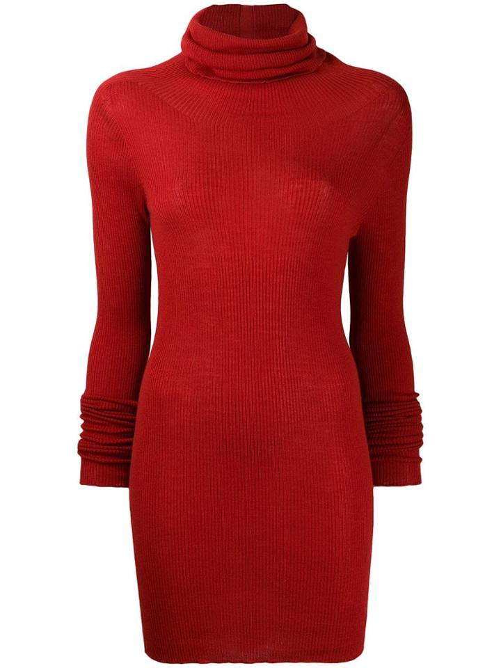 Rick Owens Roll Neck Jumper - Red