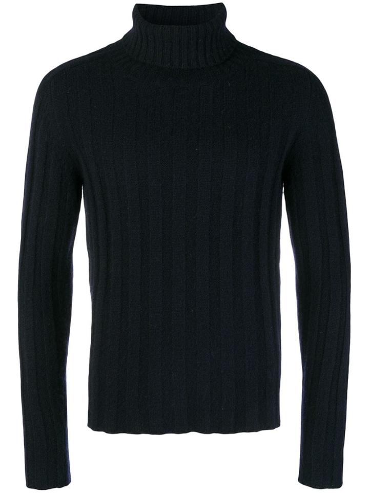 Mp Massimo Piombo Ribbed Turtleneck Jumper - Blue