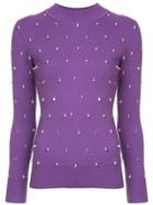 Huishan Zhang Crystal Embellished Sweater - Purple