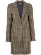 Circolo 1901 Plaid Single-breasted Coat - Brown