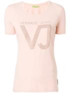 Versace Jeans Embellished Logo T-shirt - Pink & Purple