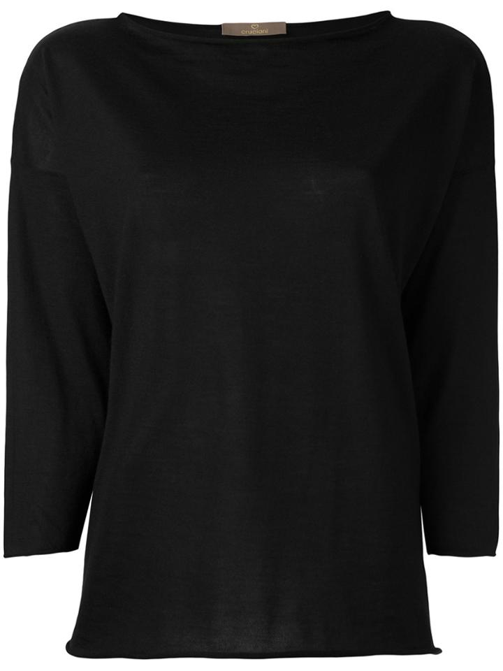 Cruciani Boat Neck Jumper - Black