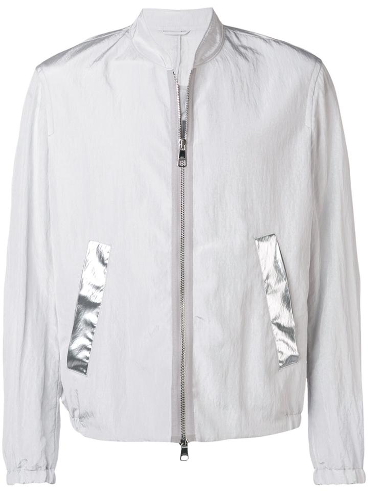 Neil Barrett Block Stripe Bomber Jacket - Grey